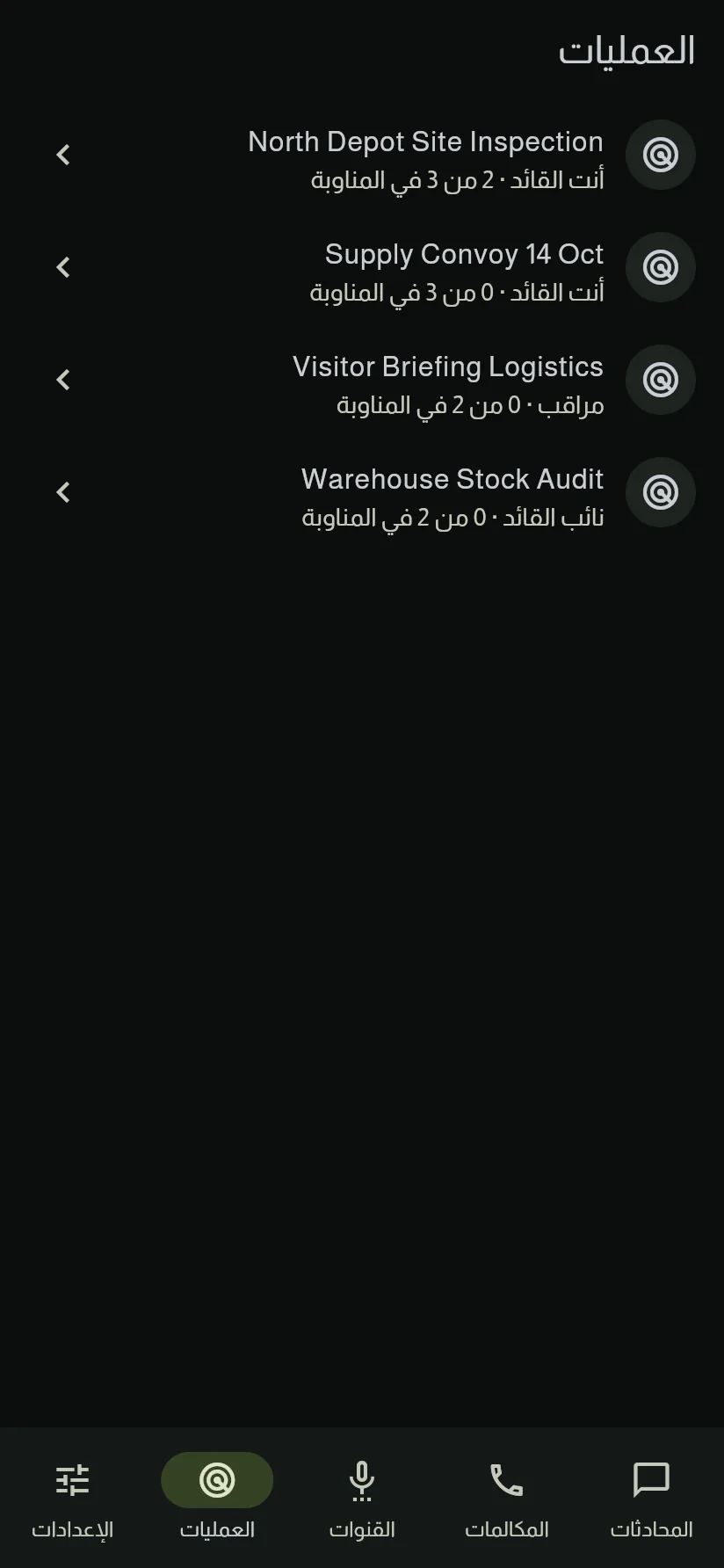 خريطة العمليات