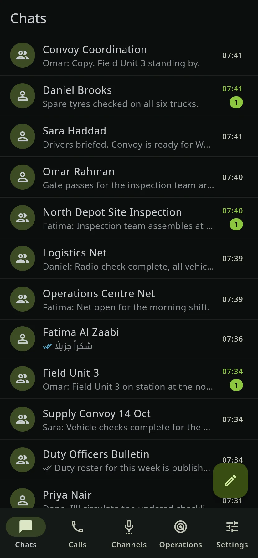 The app in different brand themes